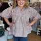 The Patch Party Curvy Brown Gingham Top