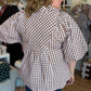 The Patch Party Curvy Brown Gingham Top