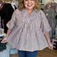 The Patch Party Curvy Brown Gingham Top