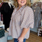 The Patch Party Curvy Brown Gingham Top