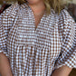 The Patch Party Curvy Brown Gingham Top