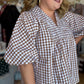 The Patch Party Curvy Brown Gingham Top
