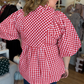 The Patch Party Curvy Red Gingham Top