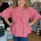 The Patch Party Curvy Red Gingham Top