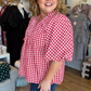 The Patch Party Curvy Red Gingham Top