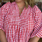 The Patch Party Curvy Red Gingham Top