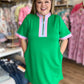 The Polished Edge Curvy Green Contrast Trim Casual Dress