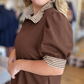 The Polo Club Curvy Brown Collared Mini Dress