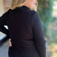 The Shimmer Season Curvy Black Ribbed Top