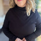 The Shimmer Season Curvy Black Ribbed Top