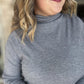 The Shimmer Season Curvy Charcoal Ribbed Top