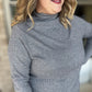 The Shimmer Season Curvy Charcoal Ribbed Top