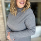 The Shimmer Season Curvy Charcoal Ribbed Top