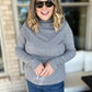 The Shimmer Season Curvy Charcoal Ribbed Top