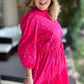 Think Pink Plus-Size Geo Floral Midi Dress