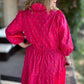 Think Pink Plus-Size Geo Floral Midi Dress