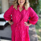 Think Pink Plus-Size Geo Floral Midi Dress