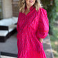 Think Pink Plus-Size Geo Floral Midi Dress
