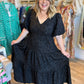 This Christmas Plus-Size Black Jacquard Dress