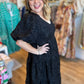This Christmas Plus-Size Black Jacquard Dress