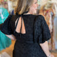 This Christmas Plus-Size Black Jacquard Dress