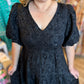 This Christmas Plus-Size Black Jacquard Dress