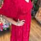 This Christmas Plus-Size Red Jacquard Dress