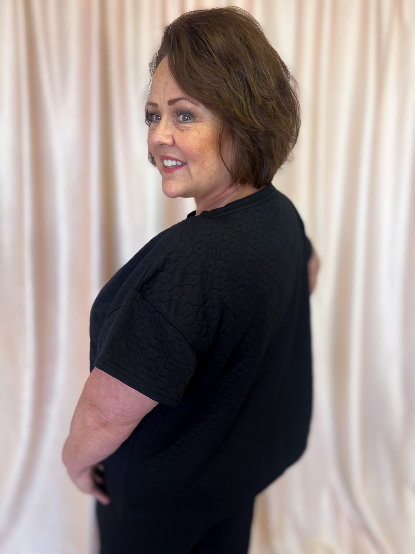Thyme for Cooler Temps Plus-Size Black Textured Set