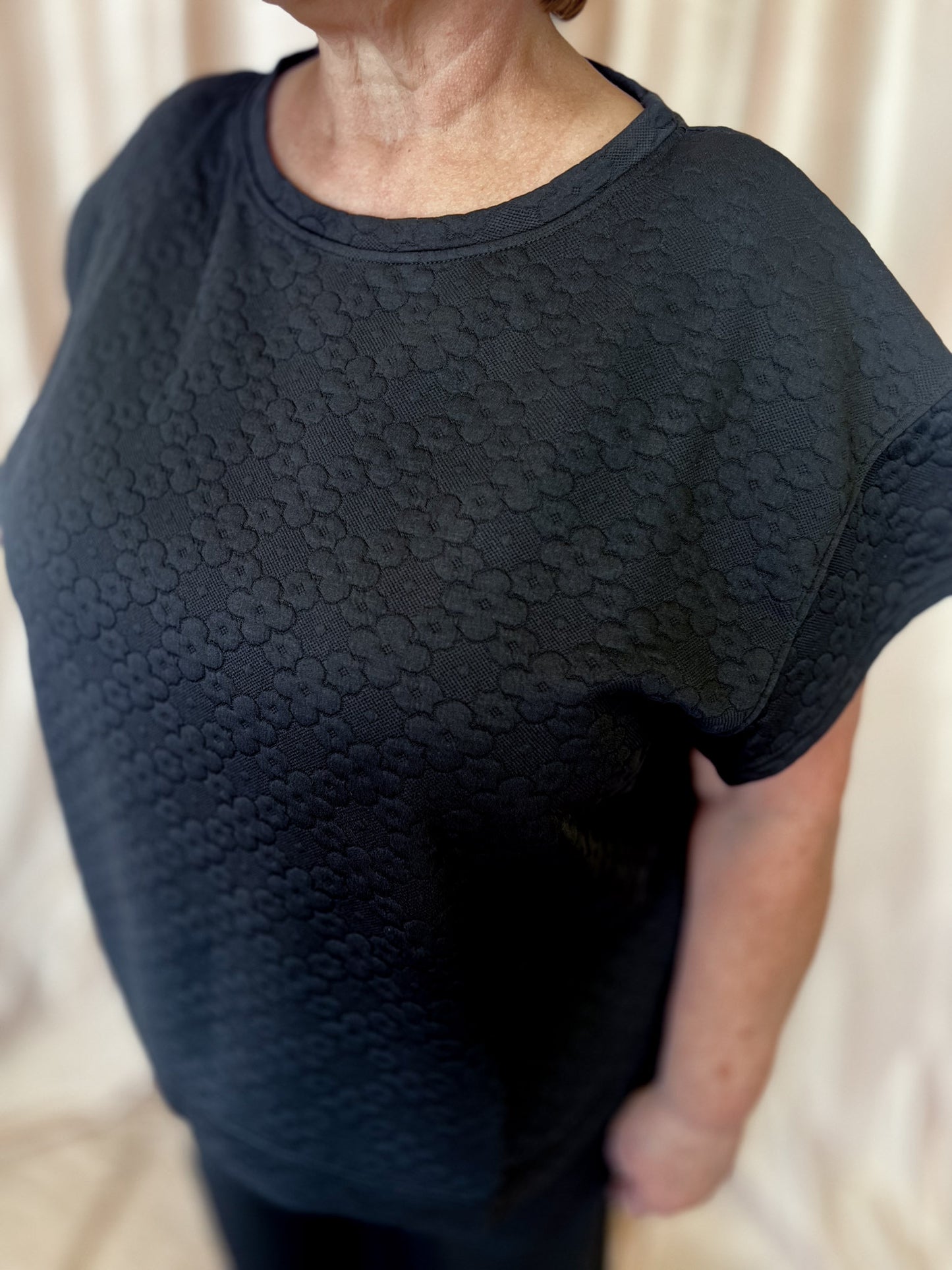 Thyme for Cooler Temps Plus-Size Black Textured Set
