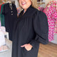 Timeless Autumn Curvy Black Long Sleeve Mini Dress