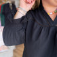 Timeless Autumn Curvy Black Long Sleeve Mini Dress