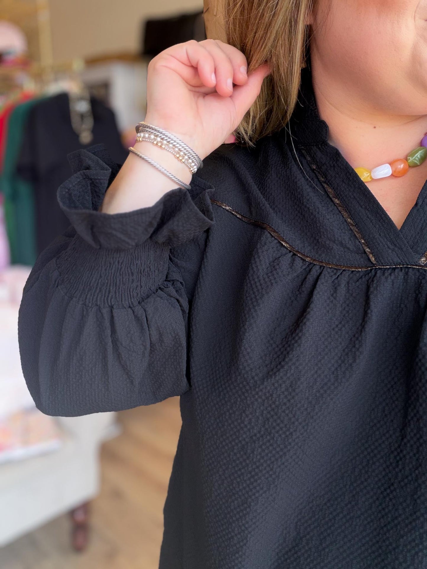 Timeless Autumn Curvy Black Long Sleeve Mini Dress