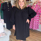 Timeless Autumn Curvy Black Long Sleeve Mini Dress