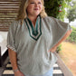 Trending into Fall Curvy Green Dolman Stripe Top