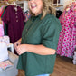 Très Belle Curvy Army Green Blouse