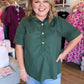 Très Belle Curvy Army Green Blouse