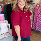 Très Belle Curvy Crimson Blouse