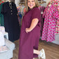 Tres Chic Curvy Wine Midi Dress