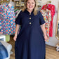 Très Chic Navy Curvy Midi Dress