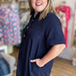 Très Chic Navy Curvy Midi Dress
