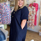 Très Chic Navy Curvy Midi Dress