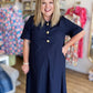 Très Chic Navy Curvy Midi Dress