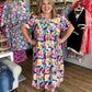 Tropic Like It's Hot Curvy Blue Floral Midi Dress
