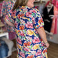 Tropic Like It's Hot Curvy Blue Floral Midi Dress