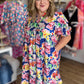 Tropic Like It's Hot Curvy Blue Floral Midi Dress