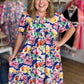 Tropic Like It's Hot Curvy Blue Floral Midi Dress