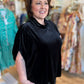 'Twas the Night Curvy Black Velvet Top