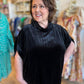 'Twas the Night Curvy Black Velvet Top