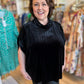 'Twas the Night Curvy Black Velvet Top