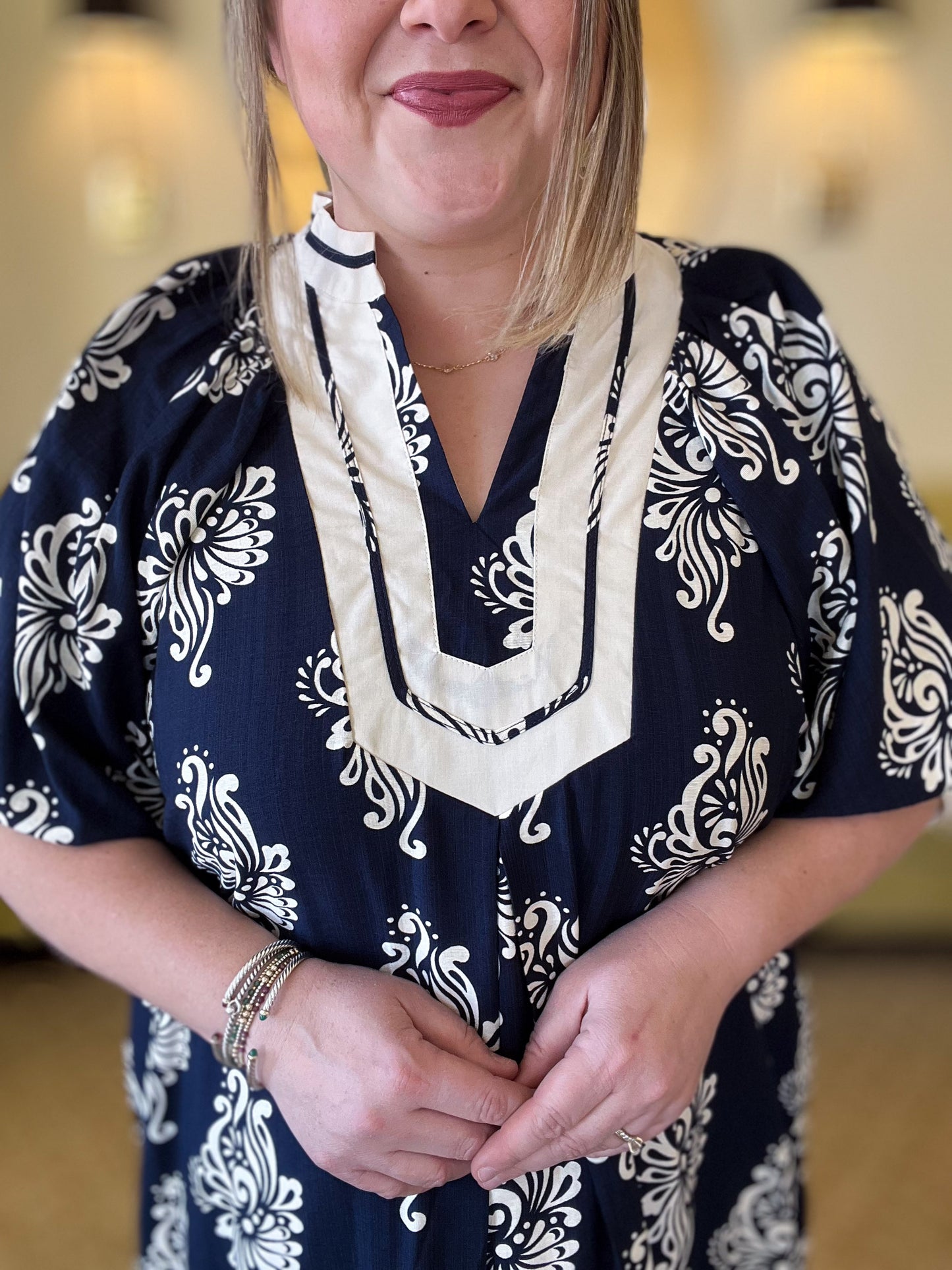 Twilight Tide Curvy Navy Midi Dress